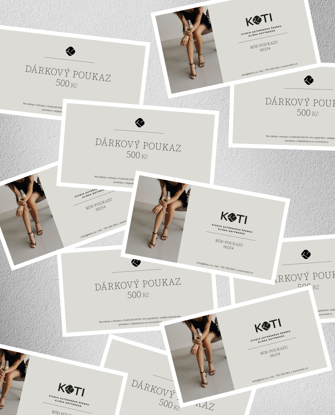 logo a firemní identita použitá na dárkový poukaz vizualizace grafického návrhu firemní identity na voucher